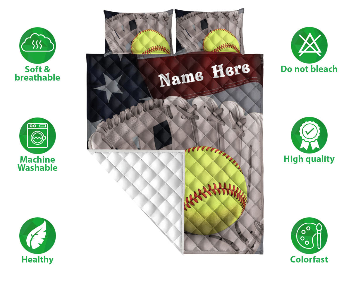 Ohaprints-Quilt-Bed-Set-Pillowcase-Softball-Crack-American-Flag-Sports-Lover-Gift-Custom-Personalized-Name-Blanket-Bedspread-Bedding-18-Double (70'' x 80'')
