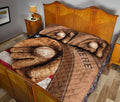 Ohaprints-Quilt-Bed-Set-Pillowcase-Baseball-Ball-Gloves-Brown-Pattern-Sport-Lover-Custom-Personalized-Name-Blanket-Bedspread-Bedding-1195-Queen (80'' x 90'')