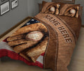 Ohaprints-Quilt-Bed-Set-Pillowcase-Baseball-Ball-Gloves-Brown-Pattern-Sport-Lover-Custom-Personalized-Name-Blanket-Bedspread-Bedding-1195-King (90'' x 100'')