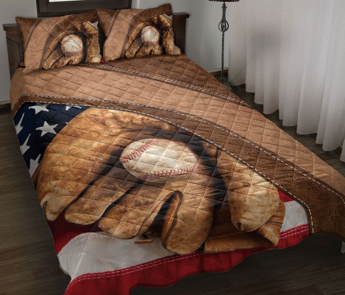 Ohaprints-Quilt-Bed-Set-Pillowcase-Baseball-Ball-Gloves-Brown-Pattern-Unique-Gift-For-Baseball-Sports-Lover-Blanket-Bedspread-Bedding-865-Throw (55'' x 60'')