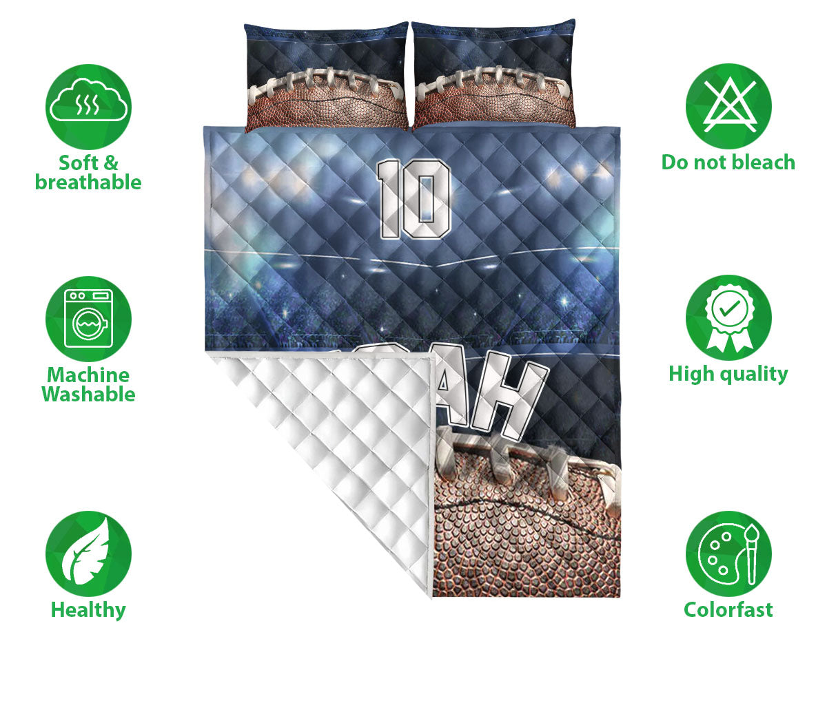 Ohaprints-Quilt-Bed-Set-Pillowcase-American-Football-Stadium-Gift-For-Sport-Fans-Lovers-Custom-Personalized-Name-Blanket-Bedspread-Bedding-278-Double (70'' x 80'')