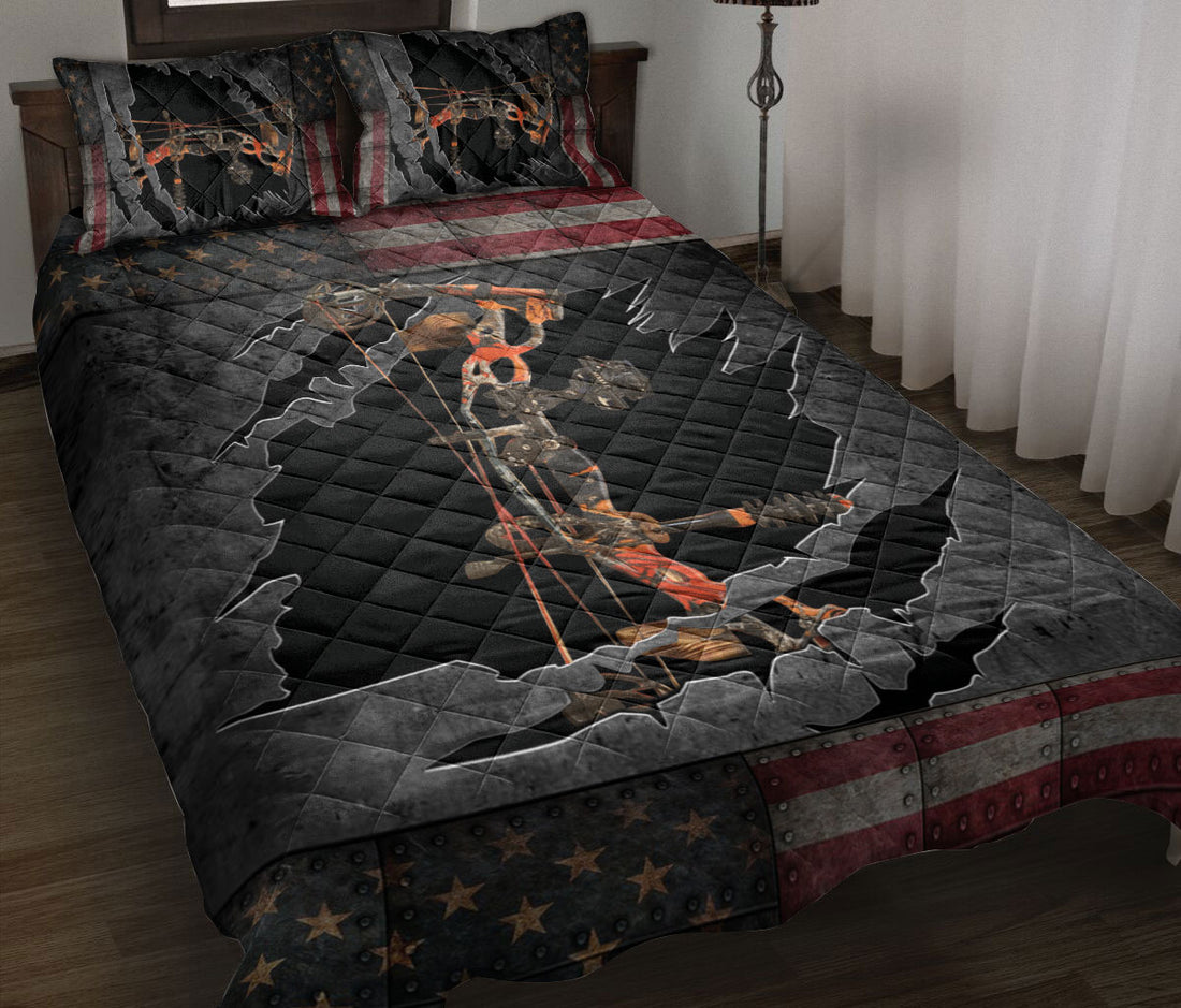 Ohaprints-Quilt-Bed-Set-Pillowcase-Archery-Orange-Camouflage-Camo-American-Unique-Gift-Flag-For-Bow-Hunting-Lover-Blanket-Bedspread-Bedding-1450-Throw (55'' x 60'')