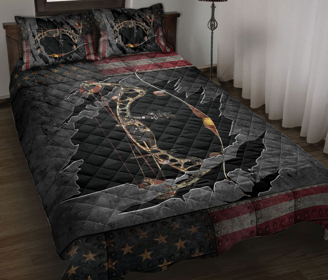 Ohaprints-Quilt-Bed-Set-Pillowcase-Deer-Hunting-American-Flag-With-Camo-Pattern-Unique-Gift-For-Hunting-Lover-Blanket-Bedspread-Bedding-2036-Throw (55'' x 60'')