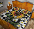 Ohaprints-Quilt-Bed-Set-Pillowcase-Nurse-Scrub-Life-You-Are-My-Sunshine-Daisy-Sunflower-Floral-Gift-For-Nurse-Blanket-Bedspread-Bedding-871-Queen (80'' x 90'')