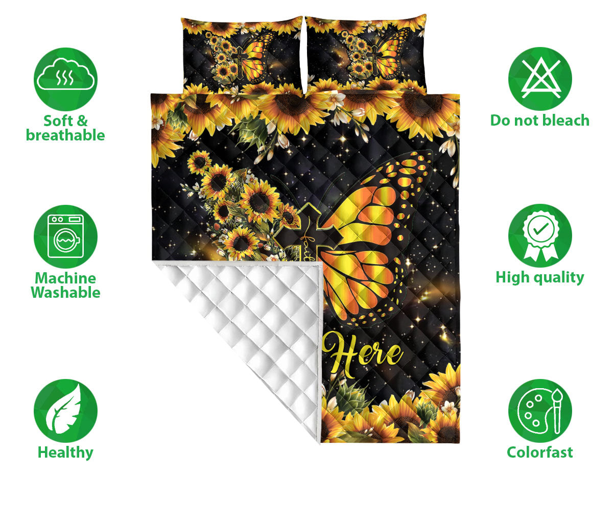 Ohaprints-Quilt-Bed-Set-Pillowcase-Faith-Jesus-Christ-Butterfly-Sunflower-Christian-Gift-Custom-Personalized-Name-Blanket-Bedspread-Bedding-2980-Double (70'' x 80'')