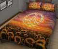 Ohaprints-Quilt-Bed-Set-Pillowcase-Hippie-Peace-Sign-Yellow-Sunflower-Sunset-Sky-Floral-Blanket-Bedspread-Bedding-1200-King (90'' x 100'')