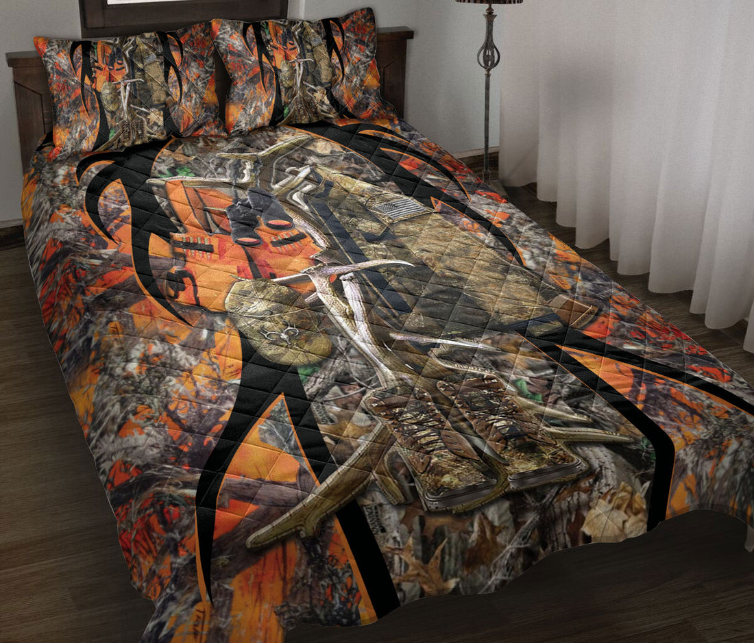 Ohaprints-Quilt-Bed-Set-Pillowcase-Deer-Hunting-Jacket-Orange-Camo-Camouflage-Pattern-Unique-Gift-Blanket-Bedspread-Bedding-1201-Throw (55'' x 60'')