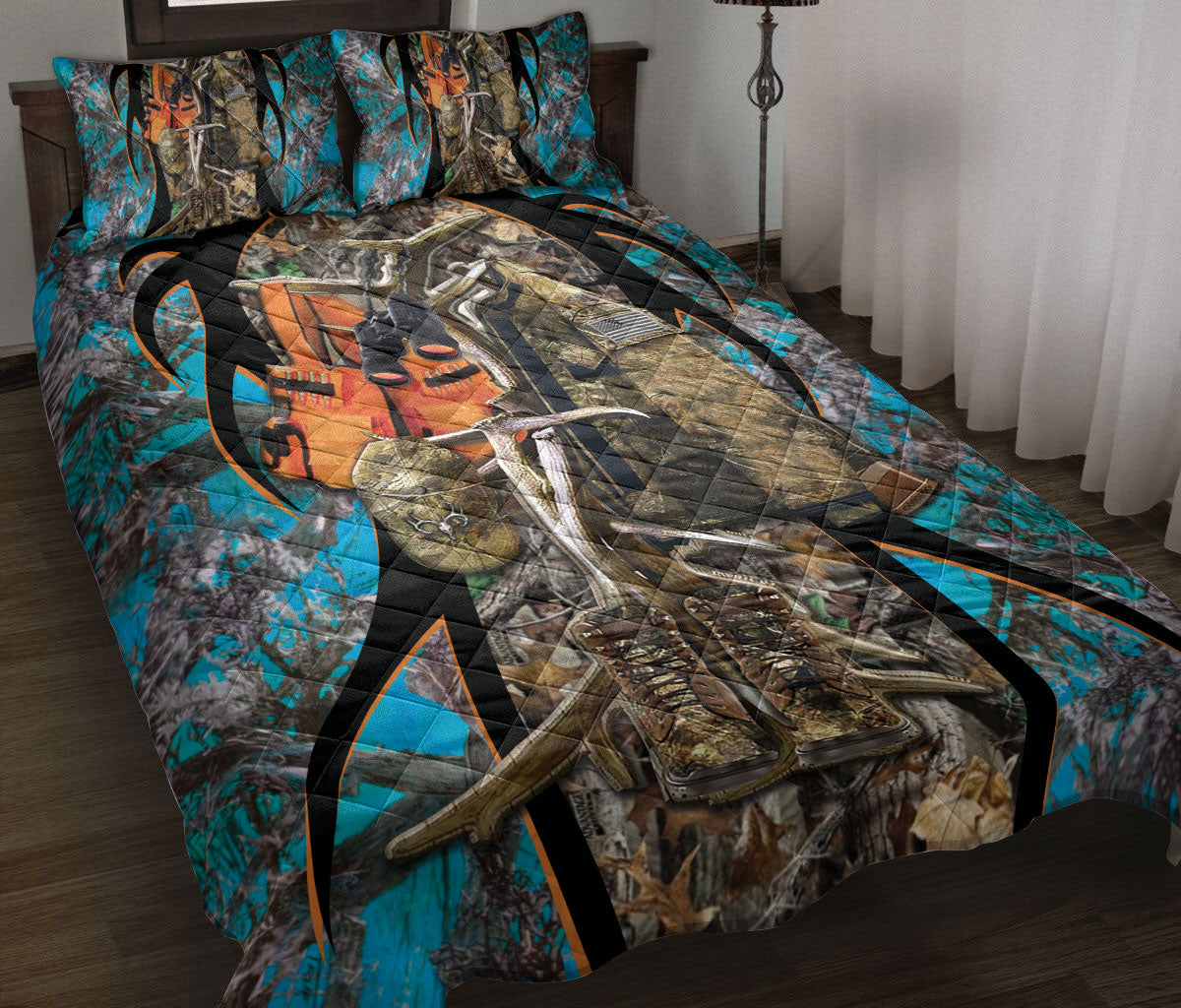 Ohaprints-Quilt-Bed-Set-Pillowcase-Deer-Hunting-Jacket-Blue-Camo-Camouflage-Pattern-Unique-Gift-Blanket-Bedspread-Bedding-1788-Throw (55'' x 60'')