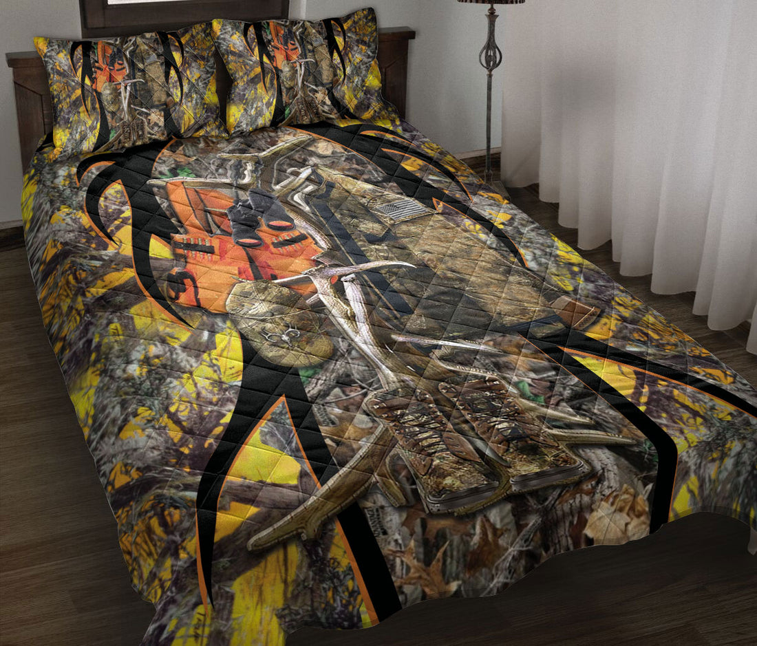 Ohaprints-Quilt-Bed-Set-Pillowcase-Deer-Hunting-Jacket-Yellow-Camo-Camouflage-Pattern-Unique-Gift-Blanket-Bedspread-Bedding-2377-Throw (55'' x 60'')