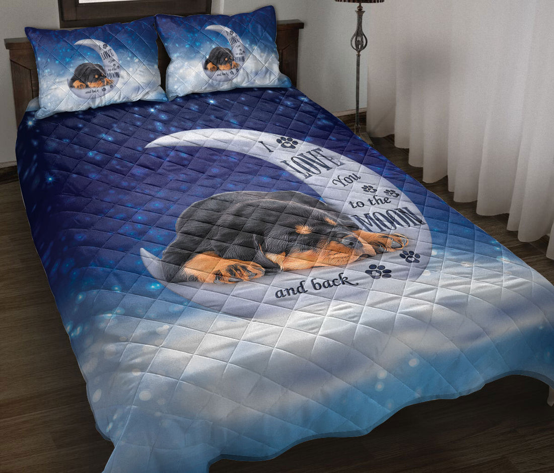 Ohaprints-Quilt-Bed-Set-Pillowcase-Rottweiler-Dog-I-Love-You-To-The-Moon-And-Back-Gift-For-Dog-Puppy-Lover-Blanket-Bedspread-Bedding-242-Throw (55'' x 60'')