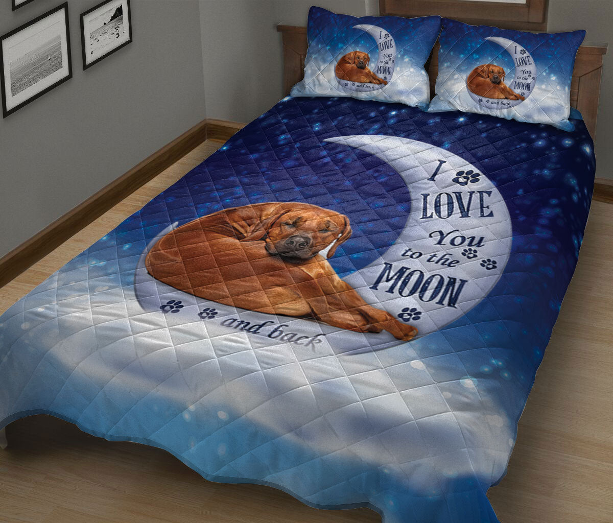 Ohaprints-Quilt-Bed-Set-Pillowcase-Rhodesian-Ridgeback-I-Love-You-To-The-Moon-And-Back-Gift-For-Dog-Puppy-Lover-Blanket-Bedspread-Bedding-1328-King (90'' x 100'')