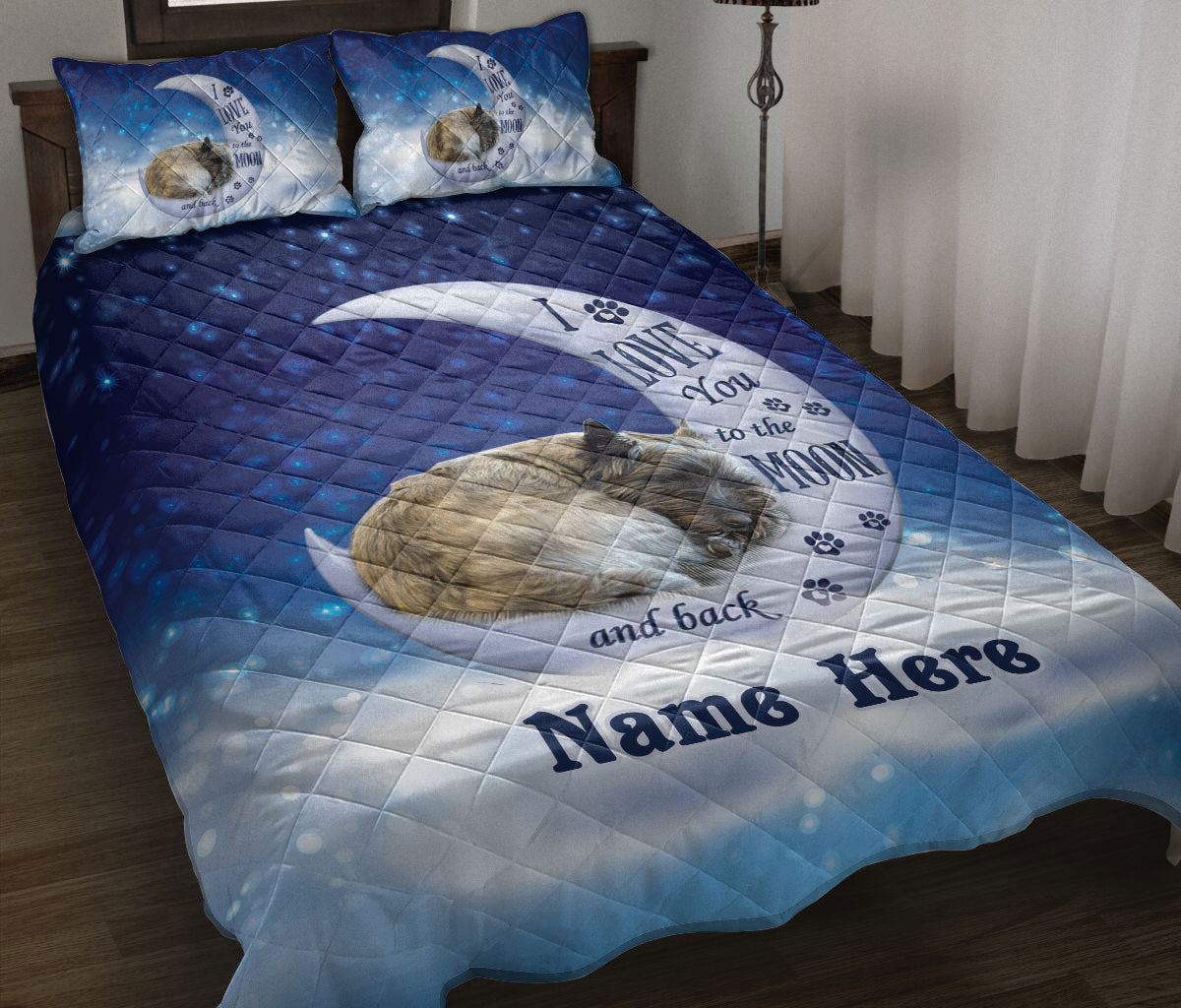 Ohaprints-Quilt-Bed-Set-Pillowcase-Cairn-Terrier-Dog-I-Love-You-To-The-Moon-And-Back-Custom-Personalized-Name-Blanket-Bedspread-Bedding-2000-Throw (55'' x 60'')