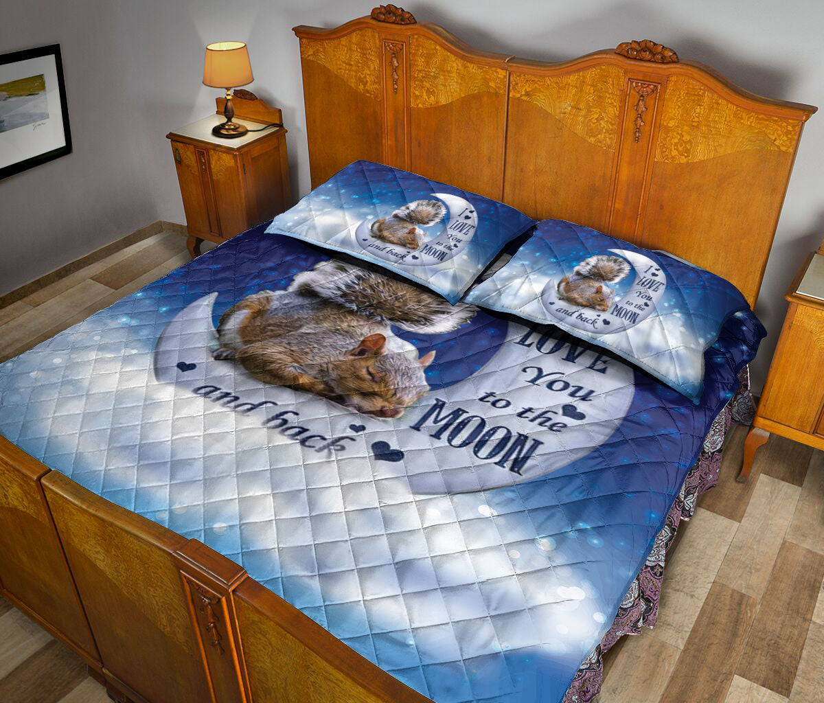 Ohaprints-Quilt-Bed-Set-Pillowcase-Sleeping-Squirrel-I-Love-You-To-The-Moon-And-Back-Gift-For-Animal-Lover-Blanket-Bedspread-Bedding-2001-Queen (80'' x 90'')