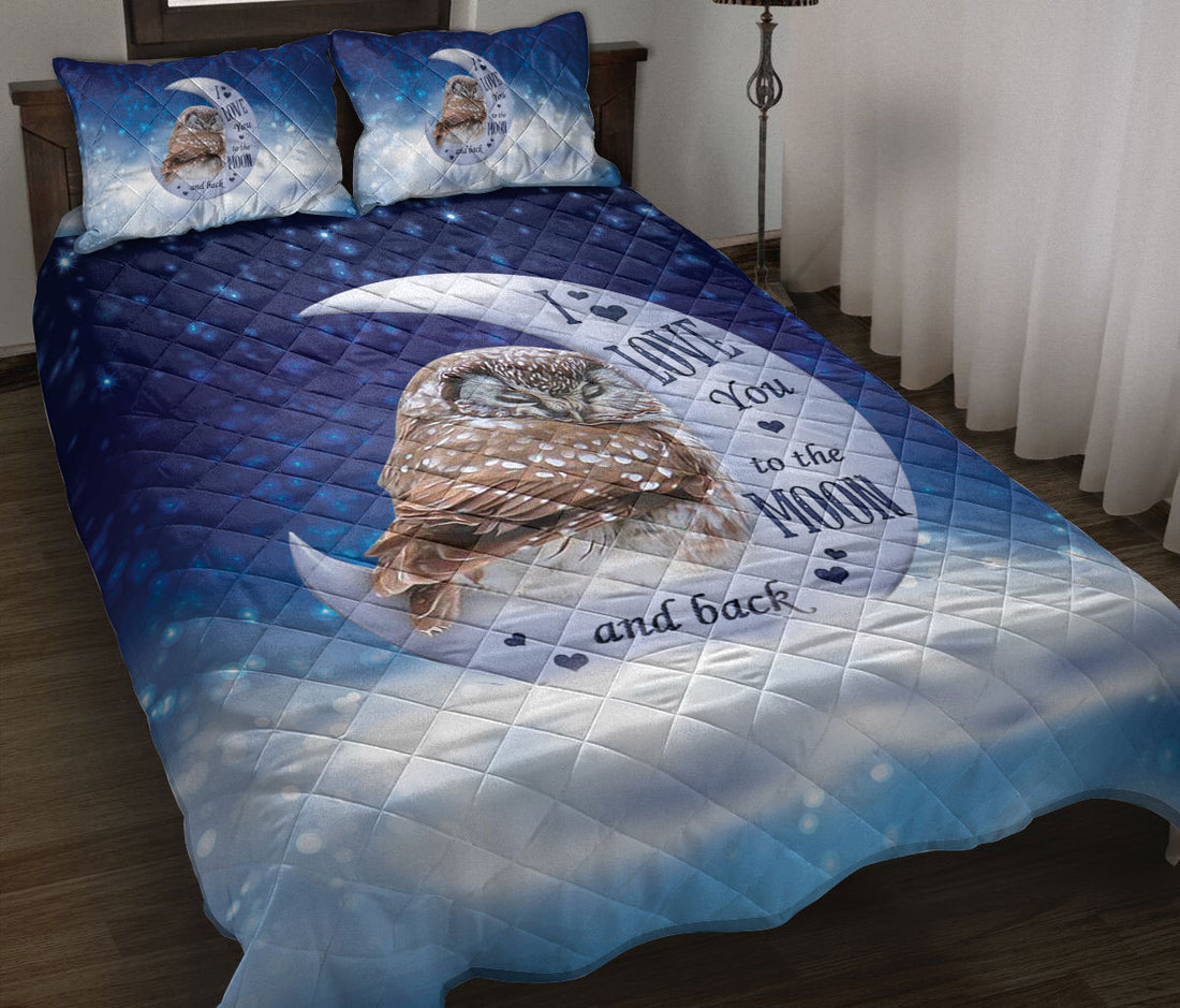 Ohaprints-Quilt-Bed-Set-Pillowcase-Cute-Sleeping-Owl-I-Love-You-To-The-Moon-And-Back-Gift-For-Animal-Lover-Blanket-Bedspread-Bedding-145-Throw (55'' x 60'')