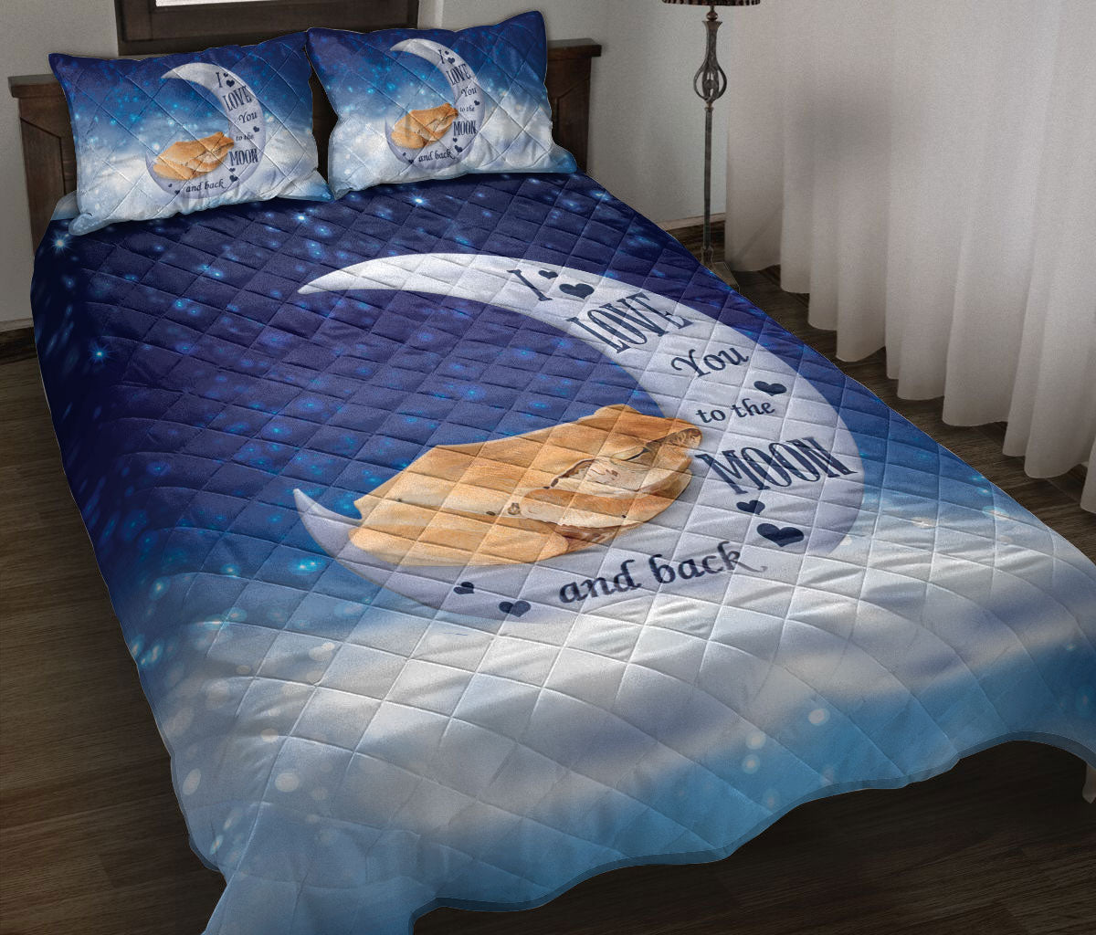 Ohaprints-Quilt-Bed-Set-Pillowcase-Frog-I-Love-You-To-The-Moon-And-Back-Gift-For-Animal-Lover-Blanket-Bedspread-Bedding-835-Throw (55'' x 60'')