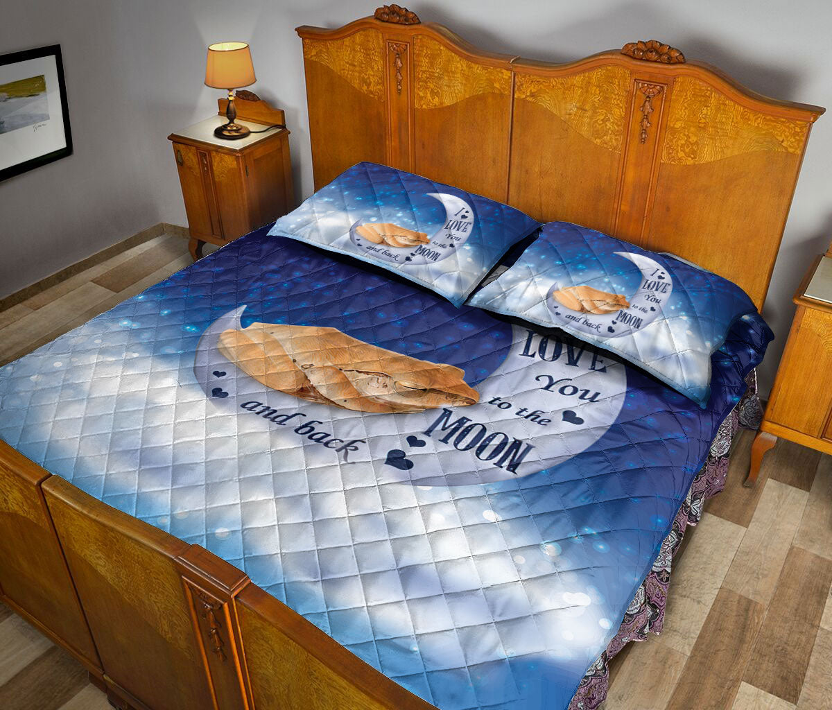 Ohaprints-Quilt-Bed-Set-Pillowcase-Frog-I-Love-You-To-The-Moon-And-Back-Gift-For-Animal-Lover-Blanket-Bedspread-Bedding-835-Queen (80'' x 90'')