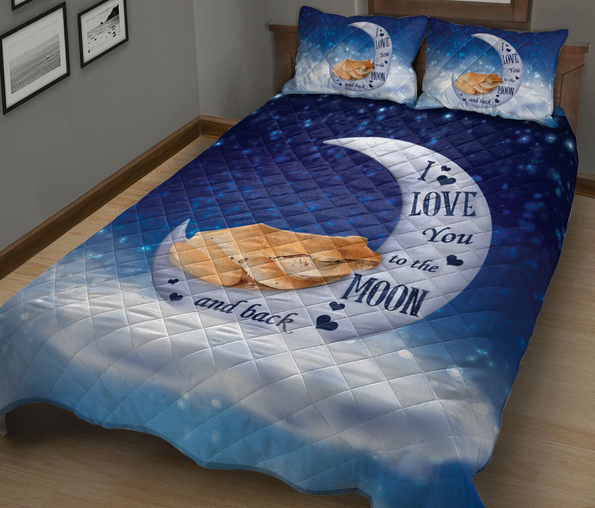 Ohaprints-Quilt-Bed-Set-Pillowcase-Frog-I-Love-You-To-The-Moon-And-Back-Gift-For-Animal-Lover-Blanket-Bedspread-Bedding-835-King (90'' x 100'')