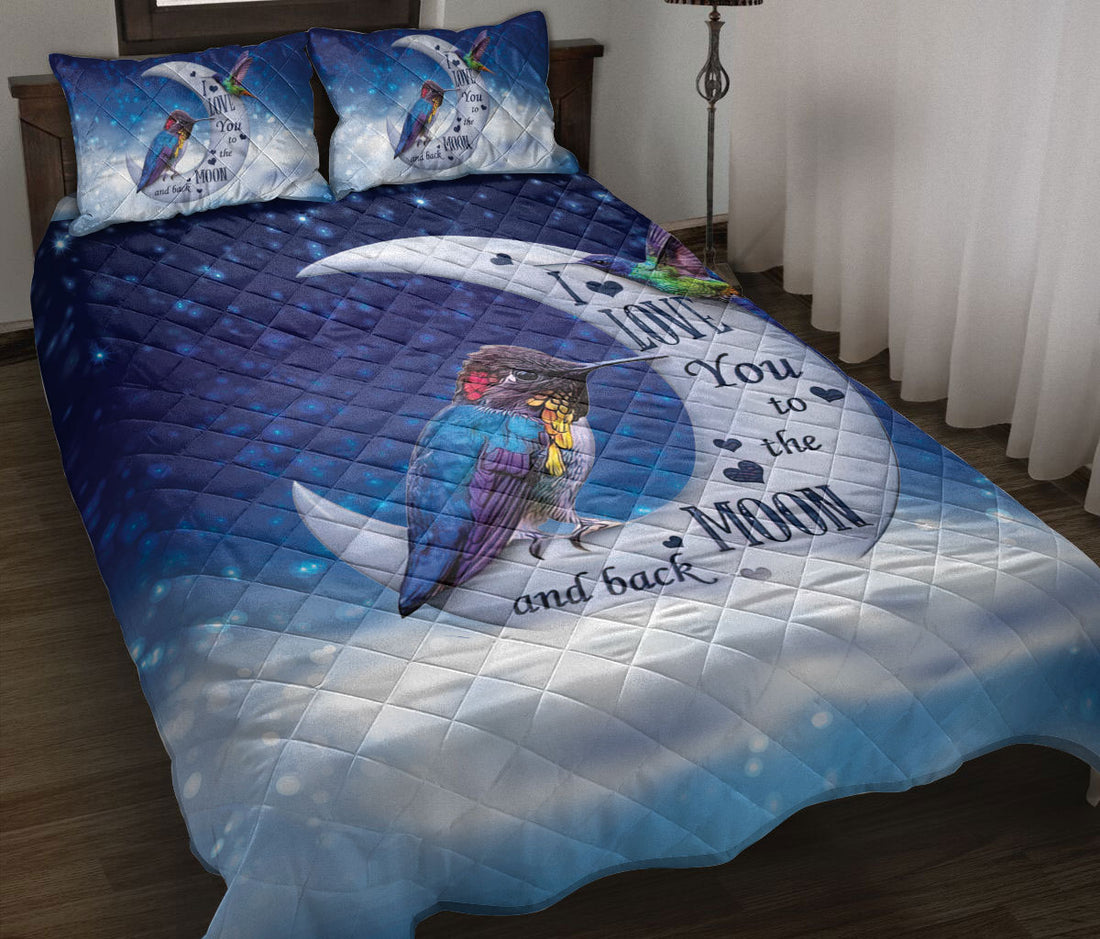 Ohaprints-Quilt-Bed-Set-Pillowcase-Hummingbird-I-Love-You-To-The-Moon-And-Back-Gift-For-Animal-Lover-Blanket-Bedspread-Bedding-2482-Throw (55'' x 60'')