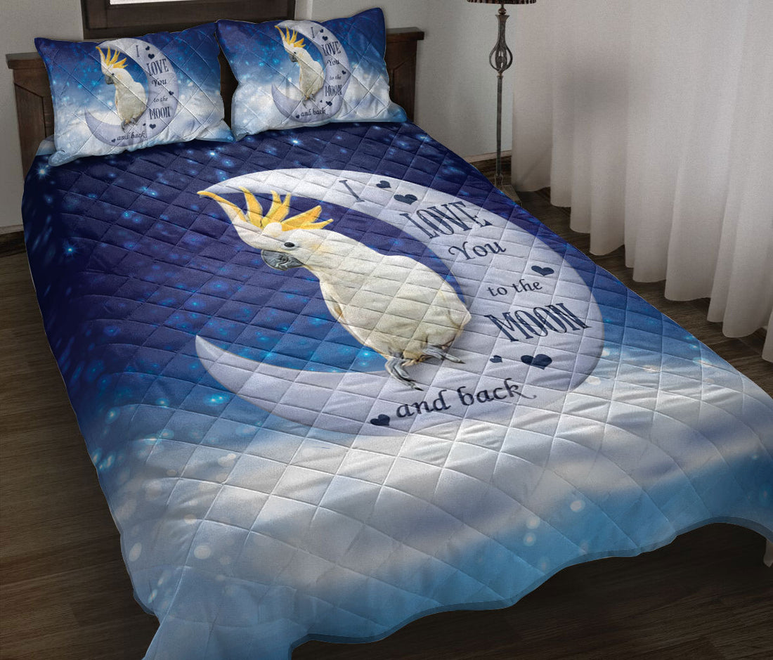 Ohaprints-Quilt-Bed-Set-Pillowcase-Pappagallo-Citron-Parrot-I-Love-You-To-The-Moon-And-Back-Gift-For-Animal-Lover-Blanket-Bedspread-Bedding-245-Throw (55'' x 60'')