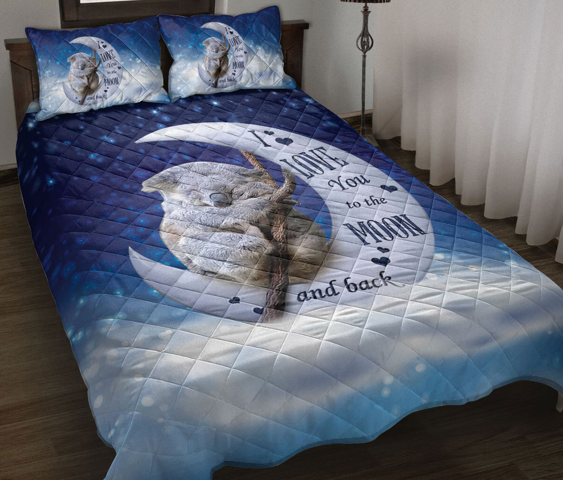 Ohaprints-Quilt-Bed-Set-Pillowcase-Cute-Koala-I-Love-You-To-The-Moon-And-Back-Gift-For-Animal-Lover-Blanket-Bedspread-Bedding-837-Throw (55'' x 60'')