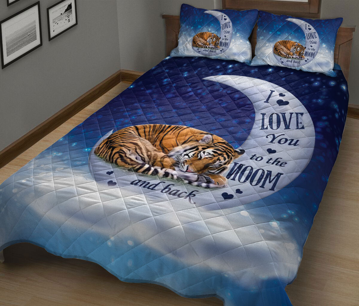 Ohaprints-Quilt-Bed-Set-Pillowcase-Tiger-I-Love-You-To-The-Moon-And-Back-Gift-For-Animal-Lover-Blanket-Bedspread-Bedding-2004-King (90'' x 100'')