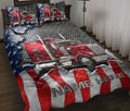 Ohaprints-Quilt-Bed-Set-Pillowcase-Red-Truck-American-Flag-Gift-Trucker-Driver-Custom-Personalized-Name-Blanket-Bedspread-Bedding-3515-Throw (55'' x 60'')