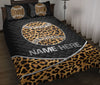 Ohaprints-Quilt-Bed-Set-Pillowcase-Softball-Ball-Leopard-Pattern-Sport-Lover-Gift-Custom-Personalized-Name-Blanket-Bedspread-Bedding-3101-Throw (55&#39;&#39; x 60&#39;&#39;)