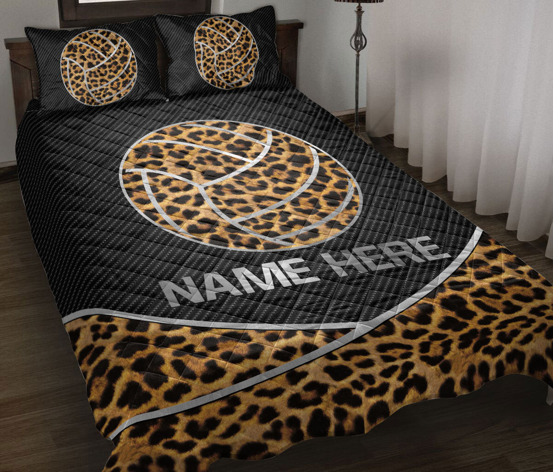 Ohaprints-Quilt-Bed-Set-Pillowcase-Volleyball-Ball-Leopard-Sport-Lover-Gift-Custom-Personalized-Name-Blanket-Bedspread-Bedding-3426-Throw (55'' x 60'')