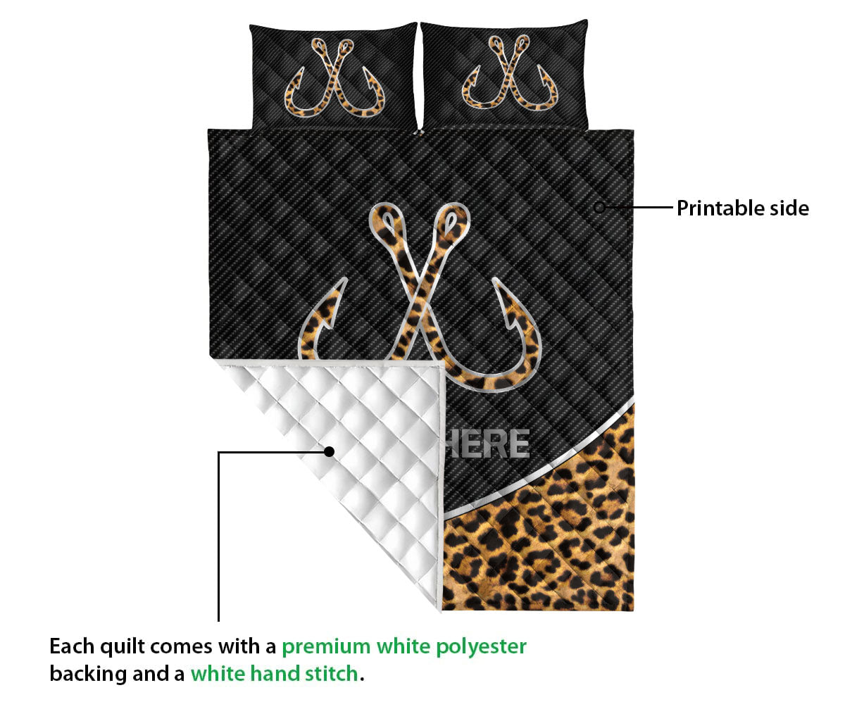 Ohaprints-Quilt-Bed-Set-Pillowcase-Fishing-Hook-Leopard-Pattern-Gift-For-Fisherman-Custom-Personalized-Name-Blanket-Bedspread-Bedding-3252-Queen (80'' x 90'')