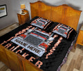 Ohaprints-Quilt-Bed-Set-Pillowcase-Red-Truck-Us-Flag-Smoke-Gift-For-Trucker-Custom-Personalized-Name-Blanket-Bedspread-Bedding-3523-King (90'' x 100'')