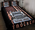 Ohaprints-Quilt-Bed-Set-Pillowcase-Black-Truck-Us-Flag-Smoke-Gift-For-Trucker-Custom-Personalized-Name-Blanket-Bedspread-Bedding-3524-Throw (55'' x 60'')