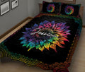 Ohaprints-Quilt-Bed-Set-Pillowcase-Sunflower-Tie-Dye-Mandala-Pattern-Gift-Custom-Personalized-Name-Blanket-Bedspread-Bedding-66-King (90'' x 100'')