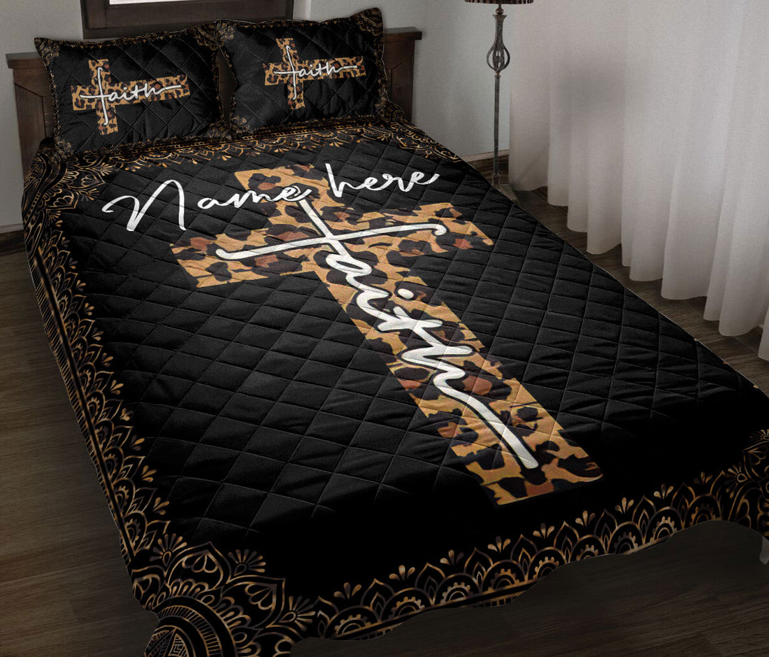 Ohaprints-Quilt-Bed-Set-Pillowcase-Jesus-Cross-Leopard-Mandala-Pattern-Custom-Personalized-Name-Blanket-Bedspread-Bedding-1236-Throw (55'' x 60'')