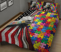 Ohaprints-Quilt-Bed-Set-Pillowcase-Autism-Awareness-Asd-American-Us-Flag-Support-Gift-Blanket-Bedspread-Bedding-1914-King (90'' x 100'')