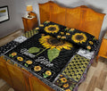 Ohaprints-Quilt-Bed-Set-Pillowcase-Sunflower-Floral-Patchwork-Pattern-Custom-Personalized-Name-Blanket-Bedspread-Bedding-3003-Queen (80'' x 90'')