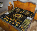 Ohaprints-Quilt-Bed-Set-Pillowcase-Hummingbird-You-Are-My-Sunshine-Sunflower-Yellow-Floral-Patchwork-Pattern-Blanket-Bedspread-Bedding-2950-Queen (80'' x 90'')