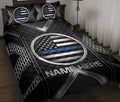 Ohaprints-Quilt-Bed-Set-Pillowcase-Police-Thin-Blue-Line-Flag-Back-The-Blue-Custom-Personalized-Name-Blanket-Bedspread-Bedding-3615-Double (70'' x 80'')
