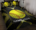 Ohaprints-Quilt-Bed-Set-Pillowcase-Softball-Yellow-Ball-Carbon-Pattern-Sport-Lover-Gift-Custom-Personalized-Name-Blanket-Bedspread-Bedding-3102-Double (70'' x 80'')