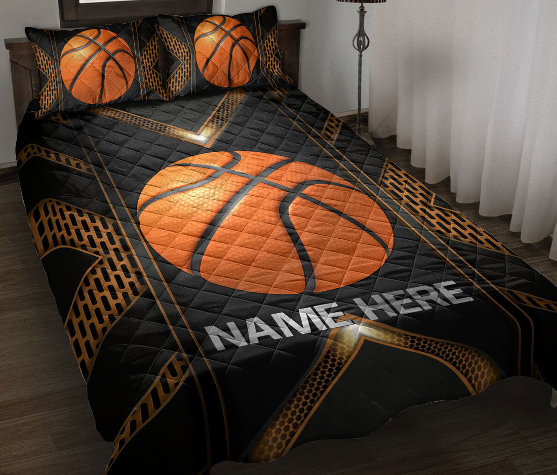 Ohaprints-Quilt-Bed-Set-Pillowcase-Basketball-Ball-Carbon-Pattern-Sport-Gift-Custom-Personalized-Name-Blanket-Bedspread-Bedding-3403-Double (70'' x 80'')