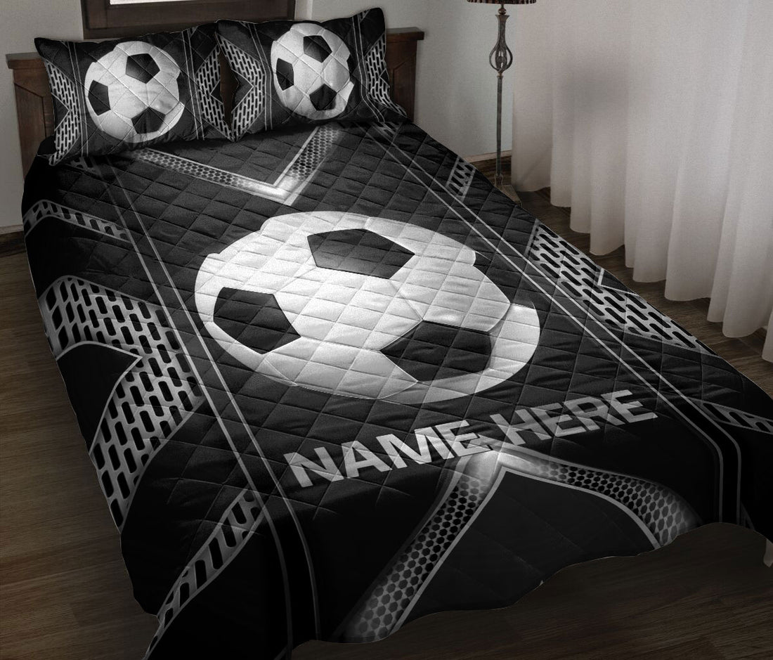 Ohaprints-Quilt-Bed-Set-Pillowcase-Soccer-Ball-Carbon-Pattern-Sport-Lover-Gift-Custom-Personalized-Name-Blanket-Bedspread-Bedding-3379-Throw (55'' x 60'')