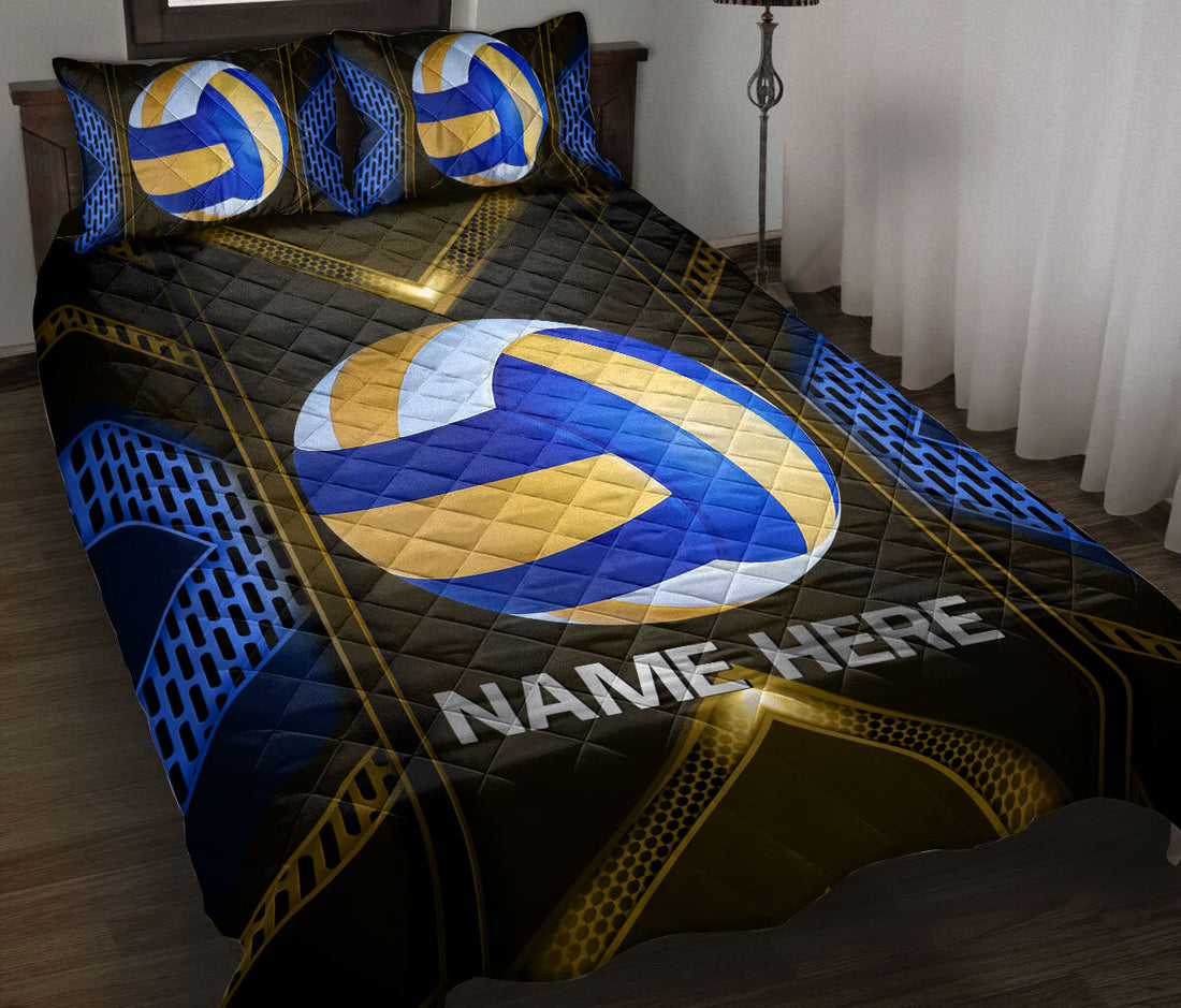 Ohaprints-Quilt-Bed-Set-Pillowcase-Volleyball-Ball-Carbon-Sport-Lover-Gift-Custom-Personalized-Name-Blanket-Bedspread-Bedding-3427-Throw (55'' x 60'')