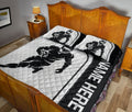 Ohaprints-Quilt-Bed-Set-Pillowcase-Football-Player-Sport-Black-&-White-Pattern-Custom-Personalized-Name-Number-Blanket-Bedspread-Bedding-3145-King (90'' x 100'')