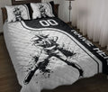 Ohaprints-Quilt-Bed-Set-Pillowcase-Baseball-Batter-Sport-Black-&-White-Pattern-Custom-Personalized-Name-Number-Blanket-Bedspread-Bedding-3204-Throw (55'' x 60'')