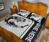 Ohaprints-Quilt-Bed-Set-Pillowcase-Fishing-Bass-Fish-B-&amp;-W-Pattern-Fisherman-Gift-Custom-Personalized-Name-Blanket-Bedspread-Bedding-3246-King (90&#39;&#39; x 100&#39;&#39;)