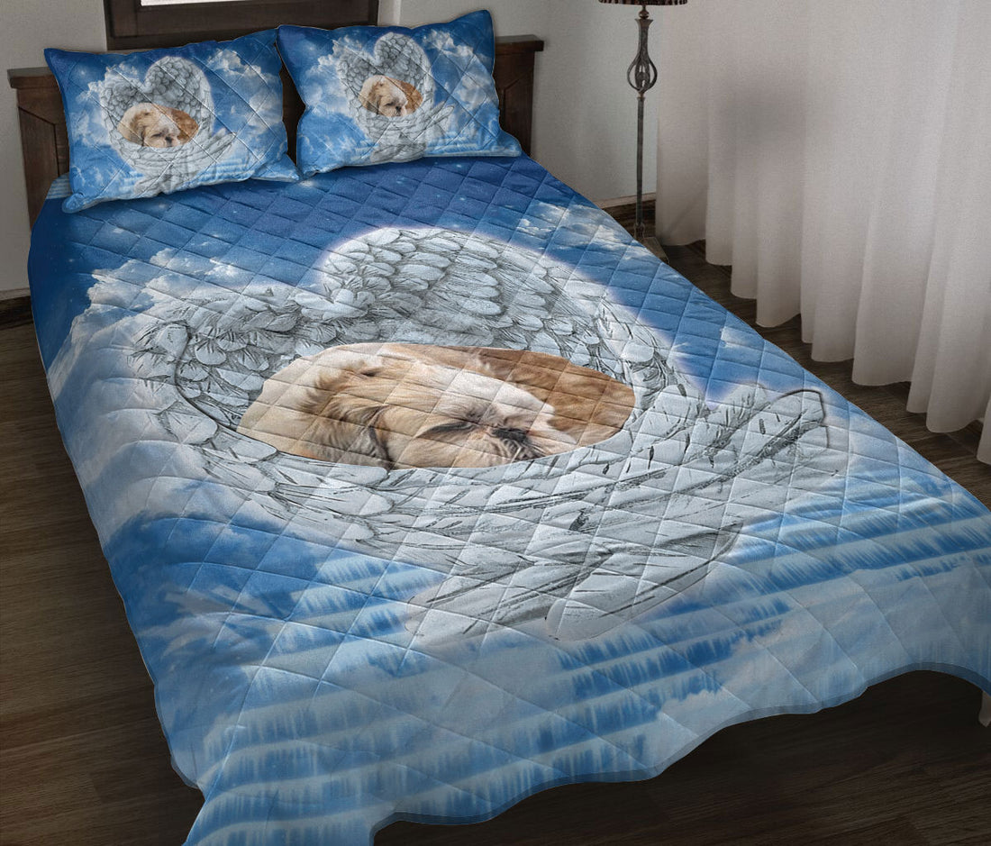 Ohaprints-Quilt-Bed-Set-Pillowcase-Shih-Tzu-Shitzu-Sleeping-Angel-Wings-Gifts-For-Dog-Puppy-Lover-Blue-Sky-Blanket-Bedspread-Bedding-2430-Throw (55'' x 60'')