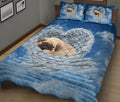 Ohaprints-Quilt-Bed-Set-Pillowcase-Cute-Pug-Sleeping-Angel-Wings-Gift-Gifts-For-Dog-Puppy-Lover-Blue-Sky-Blanket-Bedspread-Bedding-1301-King (90'' x 100'')