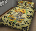 Ohaprints-Quilt-Bed-Set-Pillowcase-Western-Cowgirl-Cowboy-Hat-Sunflower-Horse-Lover-Custom-Personalized-Name-Blanket-Bedspread-Bedding-1890-King (90'' x 100'')