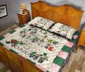 Ohaprints-Quilt-Bed-Set-Pillowcase-Garden-Flower-Tree-Music-Note-Unique-Gift-For-Gardening-Lovers-Green-Beige-Blanket-Bedspread-Bedding-2642-Queen (80'' x 90'')