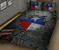 Ohaprints-Quilt-Bed-Set-Pillowcase-Texas-Flag-Wild-West-Western-Texas-Crack-Pattern-Grey-Blanket-Bedspread-Bedding-2049-King (90'' x 100'')