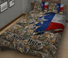 Ohaprints-Quilt-Bed-Set-Pillowcase-Western-Texas-Wild-West-Texas-Flag-Camo-Crack-Pattern-Custom-Personalized-Name-Blanket-Bedspread-Bedding-293-King (90&#39;&#39; x 100&#39;&#39;)